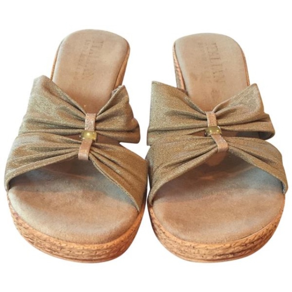 Italian Shoemakers Tan Mules/Slides size 9